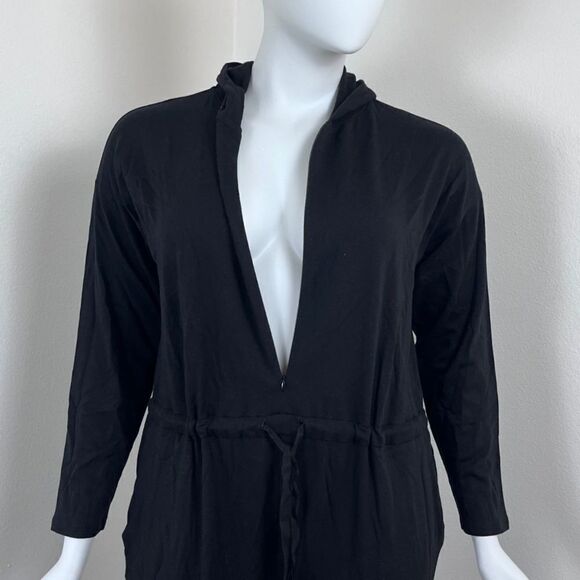 Eileen Fisher Black The Hug Women Size XL Brushed Terry NEW Loungewear Jumpsuit - Picture 5 of 13